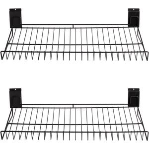 30-Inch Slatwall Shoe Shelves, Slatwall Accessorries, Heavy Duty Slat Wall Shelf for Retail, Garage, Shoes Display, Black