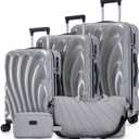 Cosbarn Luggage Sets 5 Piece Suitcases with Wheels, Suitcase Set, ABS Hardshell Luggage with Phone Holder Durable Travel Luggage with TSA Lock Spinner Wheels