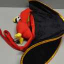 3Pcs Pirate Hat & Stuffed Shoulder Parrot & Eye Patches, Pirates Costume Accessories Skull Print Patch for Woman Men Adults for Halloween School Shows and Cosplay Props