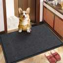 BesWin Indoor Outdoor Mat, 3' x 4' All-Season Waterproof Doormat for High Traffic Entryway, Heavy Duty Commercial Floor Mat, Non Slip Rubber Backing Front Door Mat Outside Entrance, Low-Profile, Grey