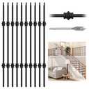 10 Pack 36" x 1/2" Wrought Iron Balusters for Staircase Interior, Hollow Stair Baluster, Double Collar Stair Railing Indoor Spindles Banister with 1 Drill Bit