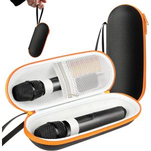 sarlar Case Compatible with JBL Wireless Two Microphone System, Up To 9 x 3 will fit. Handheld Dual Mic Travel Bag for Singing or Karaoke for Receivers, Adapters, AA Batteries, Case Only.