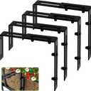 Halatool 4 Pack Window Box Brackets, Adjustable Planter Box Brackets, Heavy Duty Iron Flower Box Brackets for Fences, Balconies, and Gardens