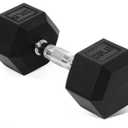 Yes4All Chrome/Rubber Grip Encased Hex Dumbbells  Hand Weights With Anti-Slip, 20lb
