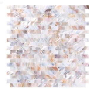 10 - Sheet Pearl Shells Tile Peel and Stick Backsplash, Self Adhesive Wall Tile for Kitchen, Bathroom, Bedroom (11.8"X11.8", Colorful Nature)