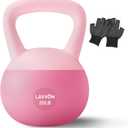 Soft Kettlebell - Cushioned Impact-Resistant Base and Anti-Slip, Kettle bell Anti-Slip Grip Weight for Home Workouts, Safe Strength Training Kettlebells Sets for Women & Men, With Non-slip Gloves (20 LB, Pink)