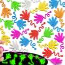 20Pack Glow in Dark Glitter Sticky Hands Party Favors for Kids Halloween Goodie Bag Stuffers Pinata Fillers Classroom Carnival Prizes Birthday Stretchy Treat Trinkets Treasure Box Bulk Toys
