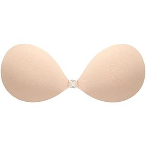 MITALOO Adhesive Bra Invisible Sticky Strapless Push up Backless Reusable Silicone Covering Nipple Bras (Light Fair, Cup Size: A)