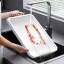 304 Stainless Steel Cutting Board,Double Sided Chopping Board for Kitchen,Scratch Resistant Mesh Design,Anti-Slip Silicone Edges(White,16"*12")