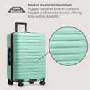 U.S. Traveler Boren Expandable Hardside Rugged Travel Luggage with 8 Spinner Wheels, Mint, Checked-Medium 26-Inch, Checked-medium 26-inch, No Usb Port
