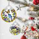 Christmas Ornaments: Stained Glass Ornament, Christmas Tree Ornament, Hanging Ornaments for Home Decor & Xmas Tree Decorations Holiday Decor, Gifts & Holiday Present - Monarch Butterfly