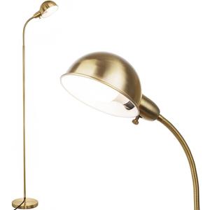 LALISU Dimmable Floor Lamp with Flexible Gooseneck and Rotatable Shade, Modern Style Standing Tall Lamp, E26 Socket, LED Reading Lamp (Gold)