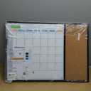 JILoffice Magnetic Calendar Whiteboard & Bulletin Corkboard Combination, Combo Board 28 x 20 Inch, Black Aluminum Frame Wall Mounted Board for Office Home and School with 10 Push Pins