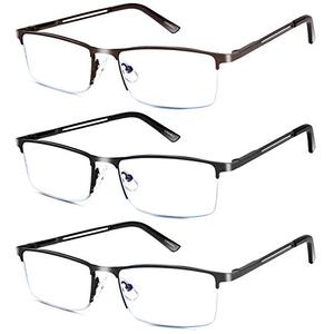 Lcbestbro Reading Glasses for Men, 0.5 Blue Light Blocking Reading Glasses Metal Readers