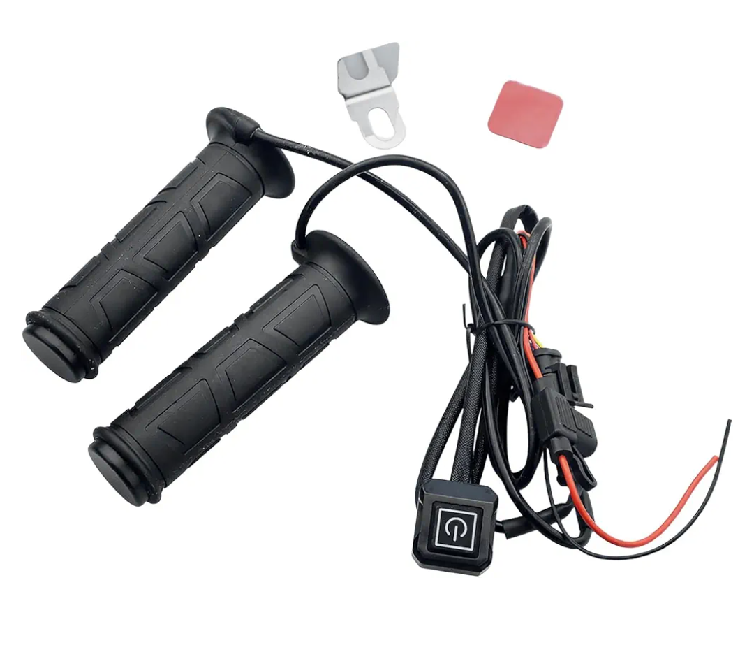7/8''ATV UTV Heated Motorcycle Grips, 12V 3 Temperature Electric Heated Hand Grips Fit for Harley Honda Kawasaki Yamaha 22mm Diameter Handlebar, Waterproof Anti-Slip