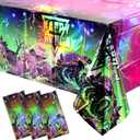 3 Pcs Monster Truck Iridescence Party Tablecloth Decorations,54 x 108 Inch Plastic Happy Birthday Truck Table Cloth Disposable Purple Green Laser Table Cover for Birthday Racing Themed Party Supplies