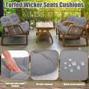 Youyole 7 Pcs Wicker Chair Cushions Set, 44 x 19'' Outdoor Waterproof Loveseat Bench Cushion with 6 U Shaped Chair Cushions for Wicker Garden Porch Swing Furniture Seat Sofa Couch(Gray)