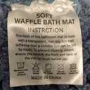 tchdio Waffle Bath Mat, Super Absorbent Non Slip Bath Mats for Bathroom Mat Ultra Soft Bathmat Machine Washable Bathroom Rugs with Tassels, Blue, 20" x 32"