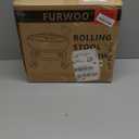 FURWOO Low Roller Seat PU Leather Rolling Stool Step Stool Mechanic Stool on Wheels for Home Office Garage Shop White