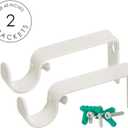 Ivilon Drapery Window Curtain Rod - Knob Design, 1 Inch Rod, 28 to 48 Inch. Ivory/White