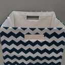 DII Collapsible Polyester Storage Cube, Chevron, Teal, Large