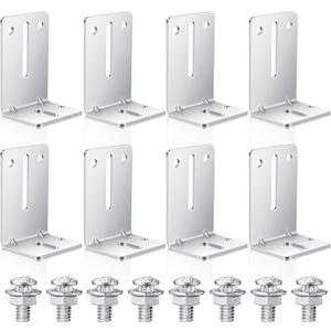 Gisafai 8 Pieces Garage Door Track Jamb Bracket Reinforcement Garage Door Track Steel Bracket Replacement with 16 Sets Screw and Nut Fittings