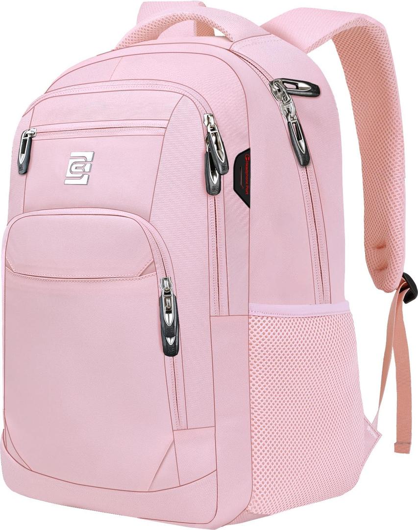 Volher Laptop Backpack,Business Travel Anti Theft Slim Durable Laptops Backpack,Water Resistant College Computer Bag for Women & Men Fits 15.6 Inch Laptop and Notebook-Light Pink