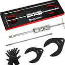 Inner CV Axle Puller Removal Tool with Slide Hammer & 48mm 63mm CV Joint Fork Adapter, Front Wheel Drive Axle Puller Slide Hammer Set (6pcs Set with eva Box)