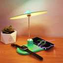 BUDI Multifunctional Table Lamp with Wireless Charger, 3 in 1 Charging Station Desk Lamp Touchable for Nightstand for Bedroom, Living Room, Home (Blue)