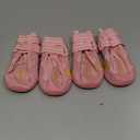 QUMY Dog Shoes for Large Dogs, Medium Dog Boots & Paw Protectors for Winter Snowy Day, Summer Hot Pavement, Waterproof in Rainy Weather, Outdoor Walking, Indoor Hardfloors Anti Slip Sole Pink 7 (Size 7: 2.8''x3.2"(W*L) (Pack of 4))