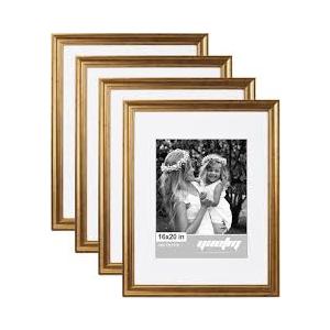 16x20 Gold Picture Frame Matted 3Pcs