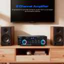 400W Home Audio Amplifier with Bluetooth 5.0, 2 Channel Stereo Receiver, Dual Karaoke Mics, FM Radio, USB/SD Playback for Home Theater, Garage, Party