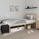14 Inch Bamboo Bed Frame  Solid Wood Platform Bed Frame, Strong and Stable, with Non-Slip Slats for Support, No Box Spring Needed, Easy to Assemble, Noise-Free (Natural with Headboard, Twin)