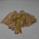 0-6T Big Bowknot Sequins Toddler Baby Girls Embroidered Lace Dresses with Headwear (3-6 Months, 8557b Gold)