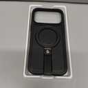 for iPhone 17 Pro Max Leather Case with Stand, Anti-Slip Grip Ring, Fits for MagSafe (Black, iPhone 17 Pro Max)