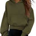 PRETTYGARDEN Women's 2026 Fall Hooded Sweatshirts Long Sleeve Half Zip Cropped Hoodies Pullover Winter Fashion Clothes (Large)