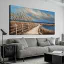 Canvas Wall Art Decor Wall Pictures for Living Room Large Blue Coastal Wall Art Prints Art Work for Wall Decor Vintage Landscape Wall Art Decorations Art Work For Walls Bedroom Home Wall Decor 24"x48" (20L" x 40W")