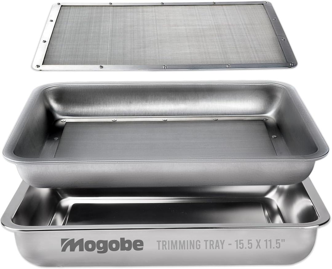 Trim Tray, Made of Stainless Steel with Detachable 150 Micron Screen, Size in 15.5" x 11.5"