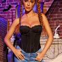 Avidlove Corset Tops for Women Lace Bustier Top Underwire Sexy Halloween Exotic Slim Fit Bralette (Black, M)