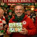 Flyhill St. Patricks Day Wrapping Paper Roll Green, Reversible Lucky Gift Wrapping Paper with Horseshoes Shamrock Gold Coins Goblin Rainbow for St. Patrick's Day, Birthday, Spring Party, Baby Shower, Celebration (17 Inch X 33 Feet)