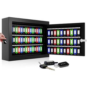75 Keys Key Lock Box, Anti-Theft Key Cabinet with Key Tags, Key Organizer Wall Mount for Car Garage House Rental Office Business