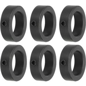 MECCANIXITY Shaft Collar 0.8 Inch Bore Carbon Steel Set Screw Style Clamping Collars Black 6 Pcs