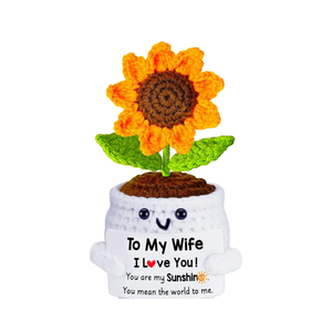 Easter Gifts for Her Wife from Husband, to My Wife Handmade Crochet Sunflower Doll, Mothers Day Anniversary Wedding Birthday Gifts for Wifey Women, Mother's Day I Love You Romantic for Her
