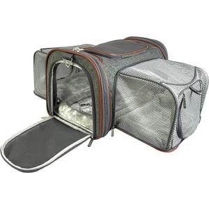 Mr. Peanut's Big Apple XL Double Expandable Pet Carrier (Platinum Gray)