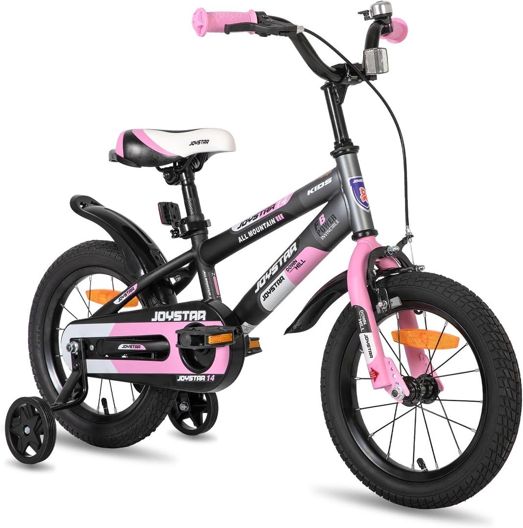 JOYSTAR New Berry Kids Bike for Boys and Girls Ages 3-12 Years Old, 12 14 16 Inch Kids Bicycles with Training Wheels, 20 Inch Bike with Kickstand, Multiple Colors (Pink)