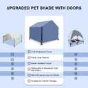 4x4 FT Extra Large Dog House Outdoor with Upgraded Doors, Weatherproof Dog Shade Shelter for Outside, Sun Rain Canopy Pet House for Large Dogs, Large Dog Tent Outdoor, Navy Blue