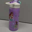 Zak Designs Disney Princess Sage Kids Water Bottle For School or Travel, 19oz Stainless Steel Water Bottle With Straw, Handle, and Leak-Proof, Pop-Up Spout Cover (Ariel, Moana, Rapunzel, Tiana)