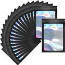 100 Pack Mylar Holographic Packaging Bags Resealable Candy Bags with Clear Window Foil Pouch Bag for Lipgloss, Jewelry, Sample Bag for Small Business (Black, 2.4x3.9 Inch)