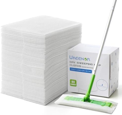 UKEENOR Dry Mop Refills - 160 Count Disposable Dusting Cloths - Electrostatic Cloths - 7.9"x11.6" Box Packing