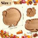 Sliner Turkey Charcuterie Board Wooden Thanksgiving Serving Platter Tray, 15 x 12 x 1 inches/ 38 x 30 x 2.5 cm